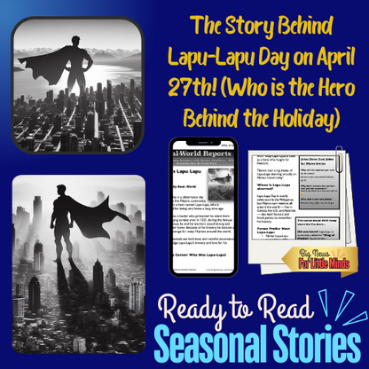 Lapu-Lapu Day on April 27th: Who Was Lapu-Lapu? Kids Article Pack with FREEBIES!