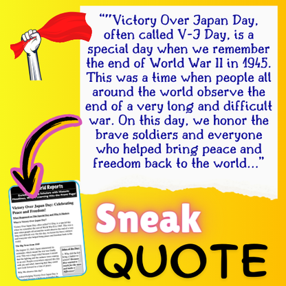 Victory Over Japan Day: Kids Article on Peace & Freedom for VJ Day, Mini History!