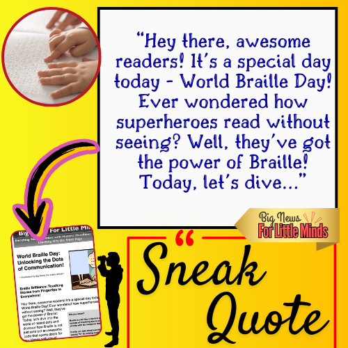 World Braille Day: Kids Article Package with FREE Worksheets and Activity!