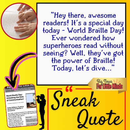 World Braille Day: Kids Article Package with FREE Worksheets and Activity!
