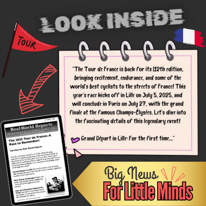 2025 Tour de France: A Battle Like No Other ~ Article Package & x3 Freebie Worksheets!