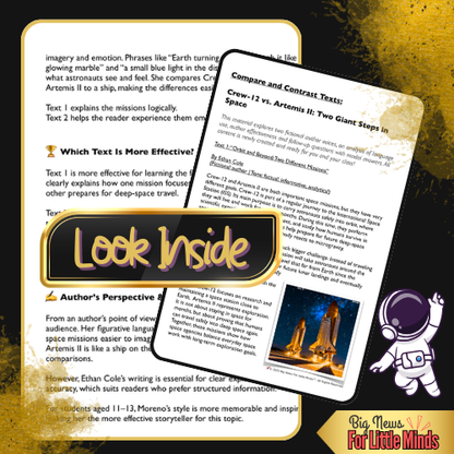 Crew-12 vs. Artemis II: 2 Giant Steps in Space — Compare & Contrast Texts & Worksheet!