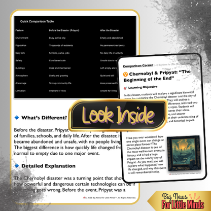 Beginning of the End: Chernobyl & Pripyat Compare & Contrast Pack (Text & More!)