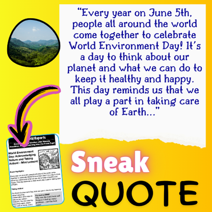 World Environment Day: Kids Article Package (Mini) & FREEBIE ~ Taking Action
