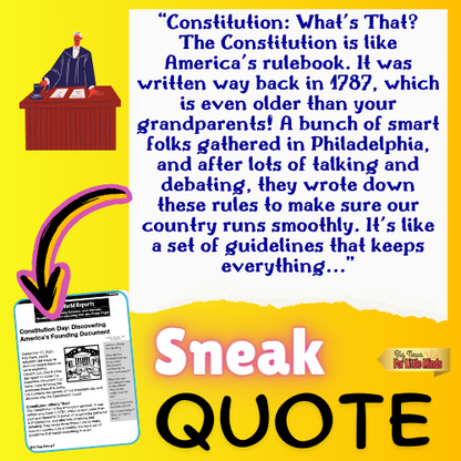 Constitution Day in USA: Kids Article, Activities & Reading Worksheets! Lesson Pack