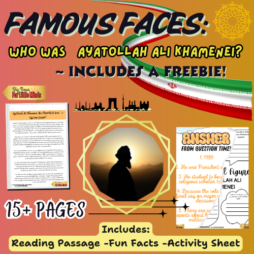 Iran’s Most Powerful Leader: Ayatollah Ali Khamenei: Kids History & Writing Pack!