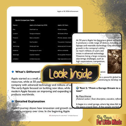 Apple at 50: From Garage to Global Giant: Compare & Contrast Texts, Table & Worksheet