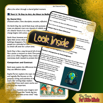 Earth Day vs. Earth Hour: Compare and Contrast Action & Awareness Texts (Package)