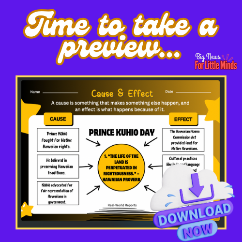 Exploring Quotes with Cause & Effect for Prince Kuhio Day! Fun English in March