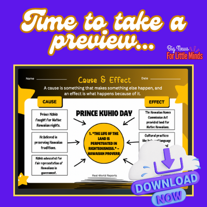 Exploring Quotes with Cause & Effect for Prince Kuhio Day! Fun English in March