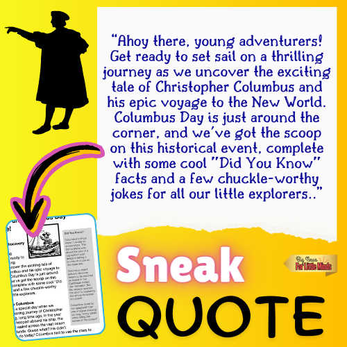 Columbus Day: Article Adventure with Fill-In Worksheet & Activities in October!