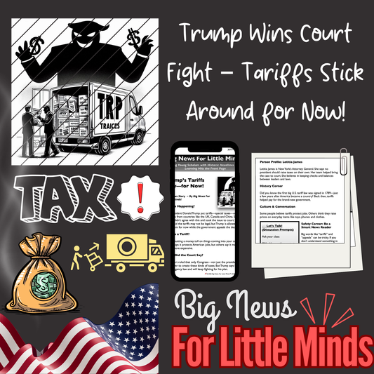 Tariffs Approved for Now by Court: Trump’s Trade War Explained for Kids...Article Pack & Two Freebies for Class!