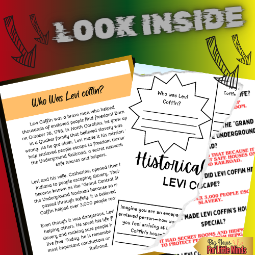 Who Was Levi Coffin? Black History Month Lesson for Kids with Worksheet!
