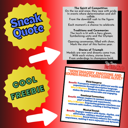 The Winter Olympics Poem with Freebie Elements for Kids (Read & Explore Lesson)