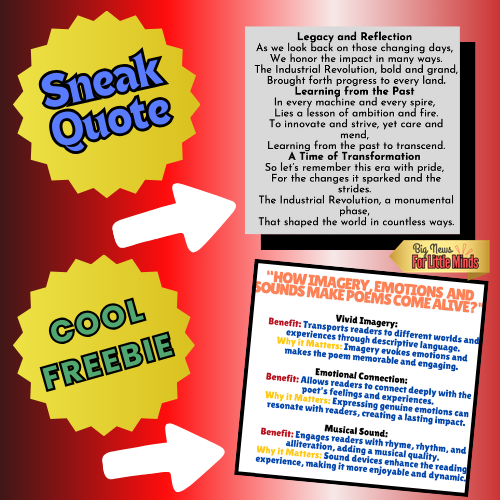 The Industrial Revolution – A Kid’s Poem with Key Poetry Elements & Freebie Worksheet