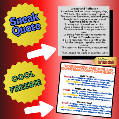 The Industrial Revolution – A Kid’s Poem with Key Poetry Elements & Freebie Worksheet