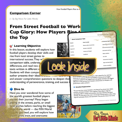 Football: From Playgrounds to Pressure Compare & Contrast Pack! USA World Cup 2026