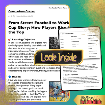 Football: From Playgrounds to Pressure Compare & Contrast Pack! USA World Cup 2026