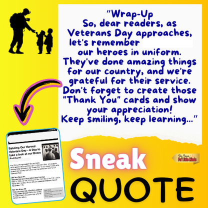 Veterans Day Lesson for Kids: Reading Article, Thank You Card & Comprehension