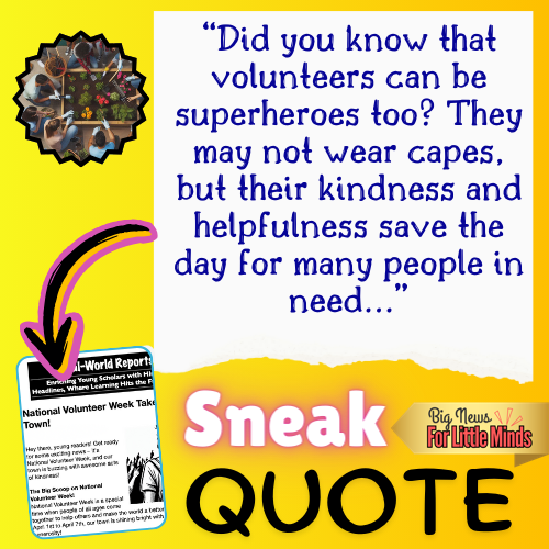 April's National Volunteer Week: Kids Article, Activity & FREE Worksheet