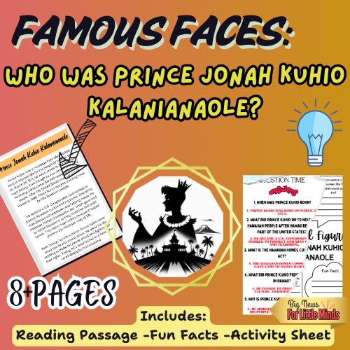 Who Was Prince Jonah Kuhio Kalanianaole? Lesson Package for Kids in March!
