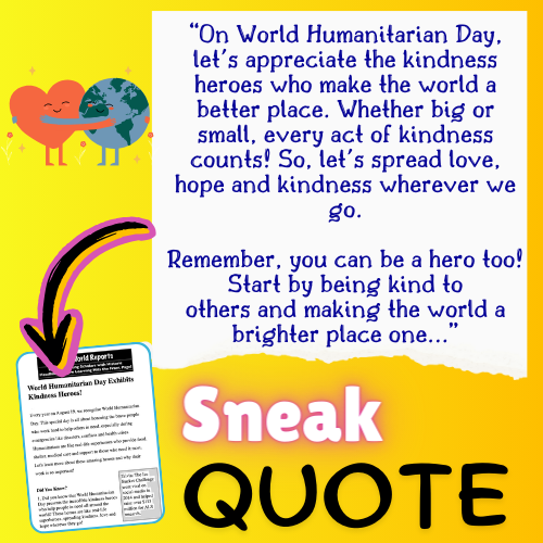 World Humanitarian Day Article: Meet Inspiring People Who Help Others! Mini Lesson