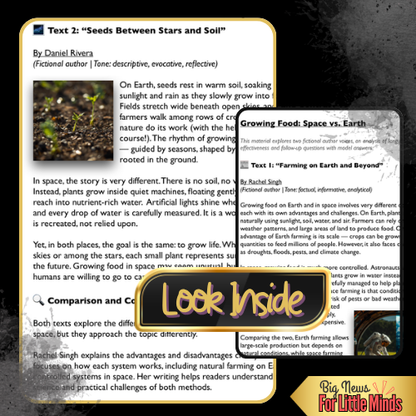 Space Farming vs. Earth Farming: Compare & Contrast Pack: Texts, Worksheet & Answers
