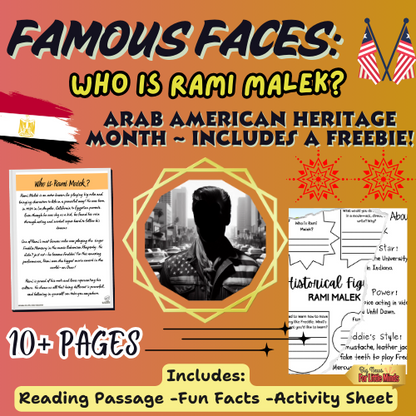 Who Is Rami Malek? Arab American Heritage Month Mini Article & Fact Package!
