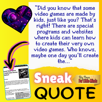 National Video Game Day: Kids Article, Activity & Free Worksheets in Mini Article Pack!