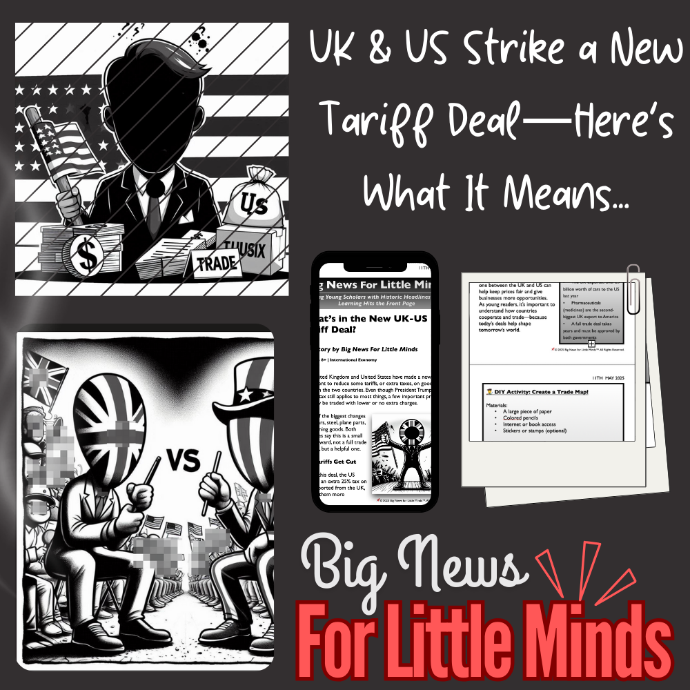 UK-US Tariff Deal 2025: What You Should Know About Tariff Talks. Kids Article Pack with TWO Freebies!