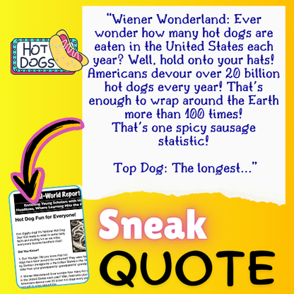 National Hot Dog Day – Kids Mini Article & Activity Pack for July (Includes Facts & Jokes)