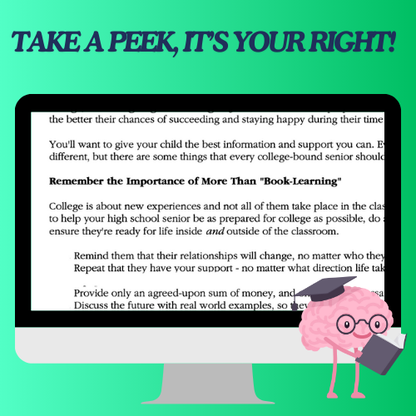 College Prep Tips for High School Kids: Mini Reading Resource: Back to School Success