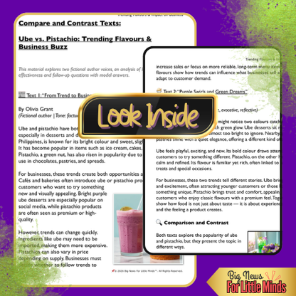 Ube vs. Pistachio Two Flavours, One Trend Battle — A Compare & Contrast Pack & Worksheets!