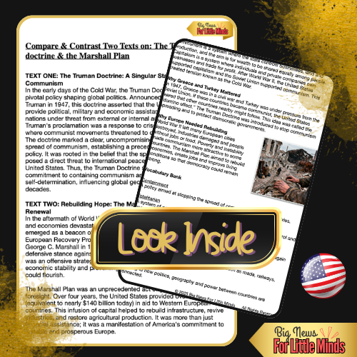Compare & Contrast Texts on: Truman Doctrine & Marshall Plan: Analysis & Worksheet!