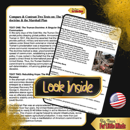 Compare & Contrast Texts on: Truman Doctrine & Marshall Plan: Analysis & Worksheet!