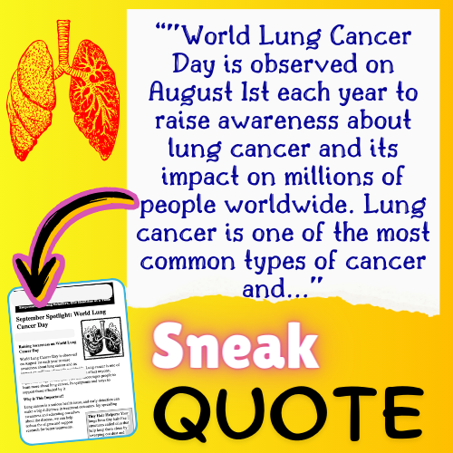 World Lung Cancer Day: A Healthy Learning Adventure With Article & Freebies for August!