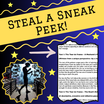 Tour de France: Compare & Contrast Texts, Author’s Point of View Lesson & Worksheet