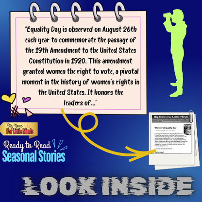 Women's Equality Day: Article Pack on the Suffrage Movement with Worksheets