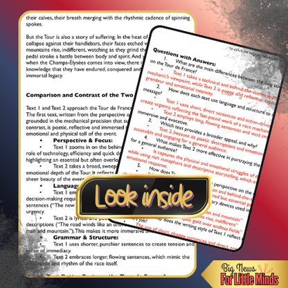 Tour de France: Compare & Contrast Texts, Author’s Point of View Lesson & Worksheet