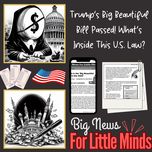 Kids Article on The Big Beautiful Bill ~ OBBBA Explained & Freebie Worksheets x2!