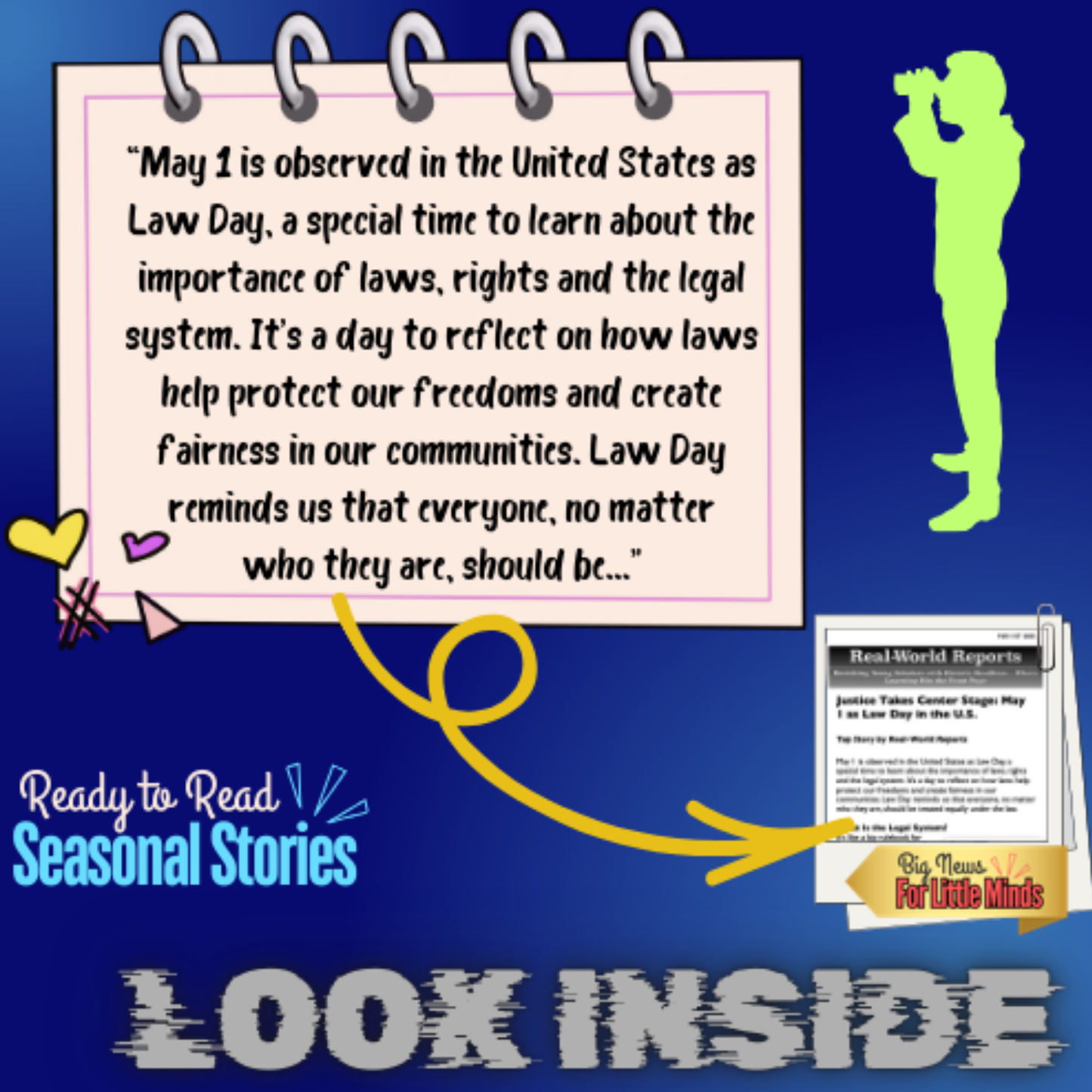 Law Day in the USA: Why May 1 Matters so Much! Kids Article Package & Freebies to Fill-in (Worksheets)