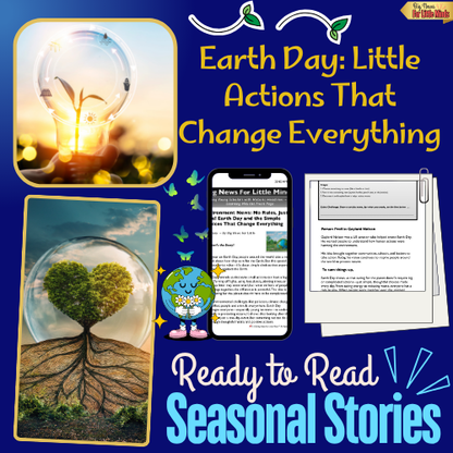 Think Green: Earth Day Made Simple in Kids Article & Activity Package (Freebies inside!)