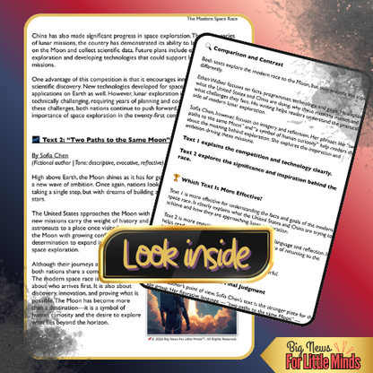Compare & Contrast: USA vs China: The Modern Space Race: Texts, Worksheets & Answers)