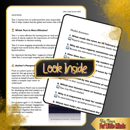 Iran 2026 Conflict: USA, Israel, Iran – Compare & Contrast Pack: Text & Worksheets!