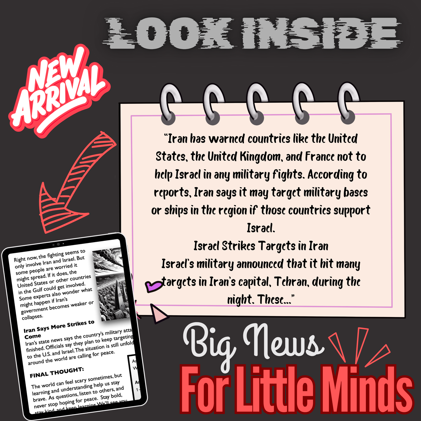 Israel Strikes Iran 2025: Big Blasts, War Warnings in Kids Article Pack with Freebies to Complete!