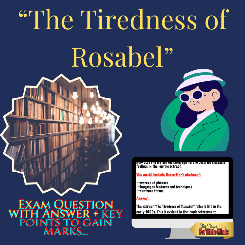 “The Tiredness of Rosabel” ELA Test Prep & GCSE English Analysis with Worksheets!