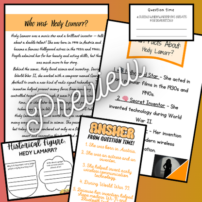 Who Was Hedy Lamarr? Hollywood Star & Wi-Fi Pioneer Women's History Month Pack