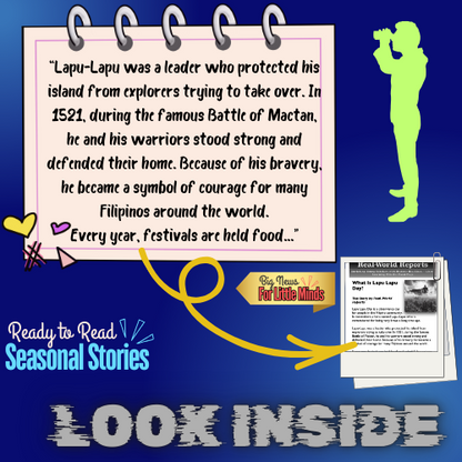 Lapu-Lapu Day on April 27th: Who Was Lapu-Lapu? Kids Article Pack with FREEBIES!