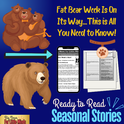 Fat Bear Week Article Pack for Kids – Wildlife, Culture, Hibernation & Activities & Worksheets