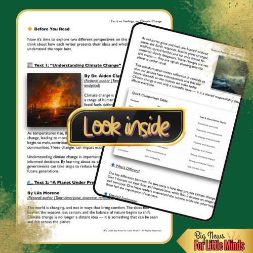 Earth Day Reflection: Compare & Contrast Climate Change: Facts vs Feelings (Package)